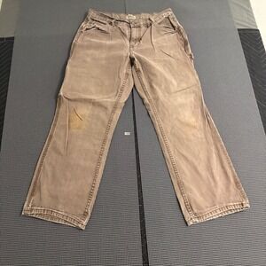 Schmidt Workwear Mens Tan Canvas Carpenter Pants Utility Workwear 33x26